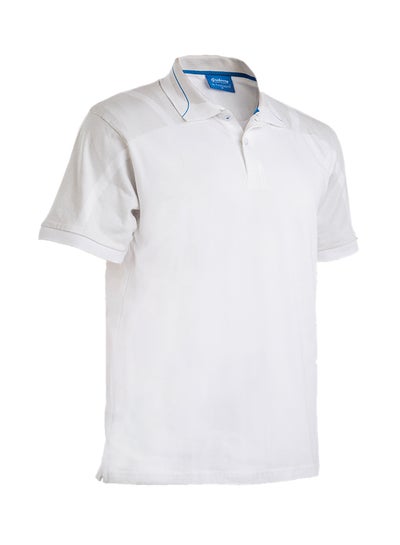 Buy Cotton Office Polo T-shirt White/Blue in UAE