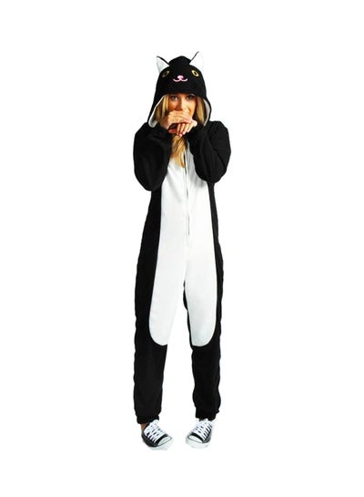 Buy Black Cat Themed Onesie Black/White in Saudi Arabia