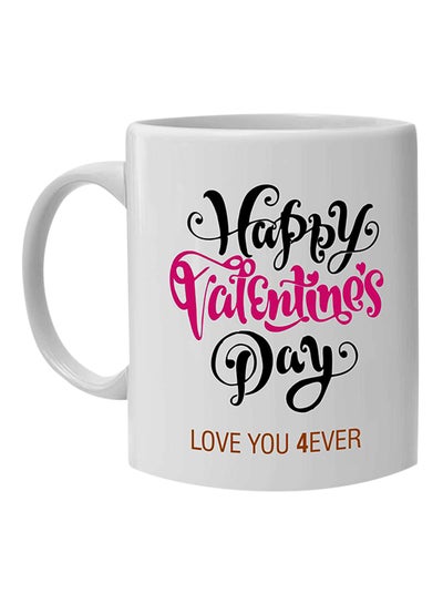 Buy Valentines Day Design Printed Mug White 10cm in UAE