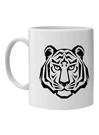 Buy Tiger Face Printed Mug White in UAE