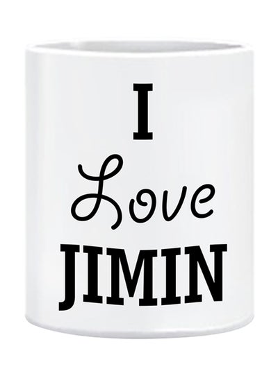 Buy I Love Jimin Printed Mug White 10cm in UAE