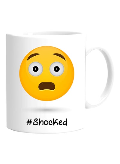 Buy Shocked Emoji Printed Mug White in UAE