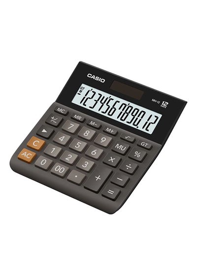 اشتري آلة حاسبة تعمل بنوعين من الطاقة بشاشة سعة 12 رقماً رمادي/أسود في مصر