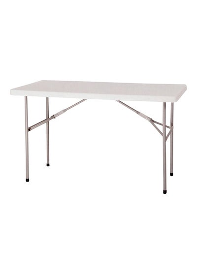 Buy Plastic Folding Table White/Silver 122x61x74centimeter in UAE