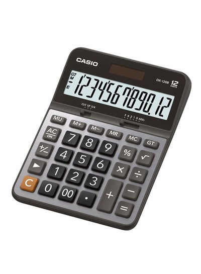 Buy 12-Digit Basic Dual Power Source Calculator Grey/Black in UAE