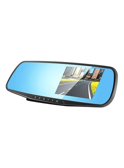 Buy 1080HD DVR Dual Lens Rear-View Mirror Dash Cam Video Recorder 4.3-Inch in UAE