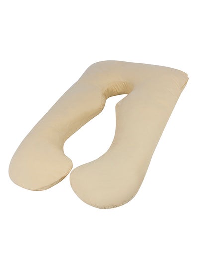 Buy U-Shaped Comfortable Full Body Pregnancy Bed Pillow Cotton Beige in UAE