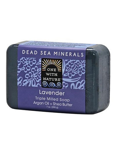 Buy Lavender Triple Milled Soap Dark Grey 200grams in UAE