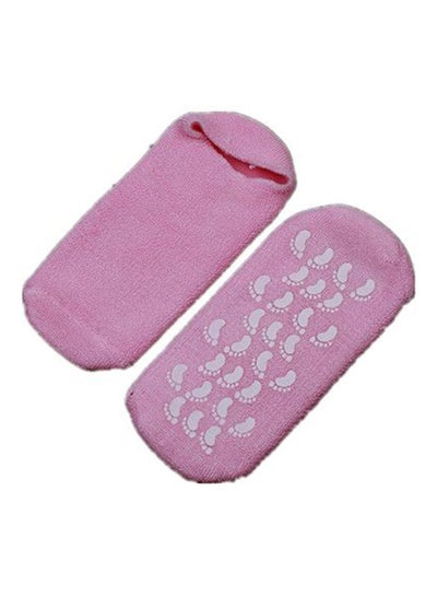 Buy Moisturizing Treatment Gel Spa Socks Pink in Saudi Arabia