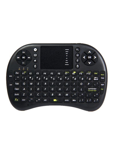 اشتري لوحة مفاتيح لاسلكية صغيرة مزودة بجهاز تحكم عن بعد ولوحة لمس أسود في الامارات
