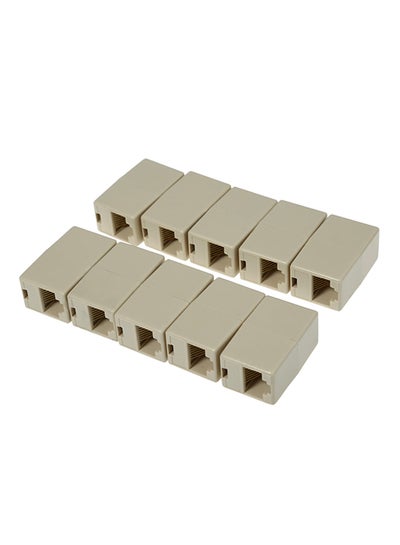Buy RJ45-10-Piece Network LAN Cable Extender Connector Adapter Yellow in Egypt