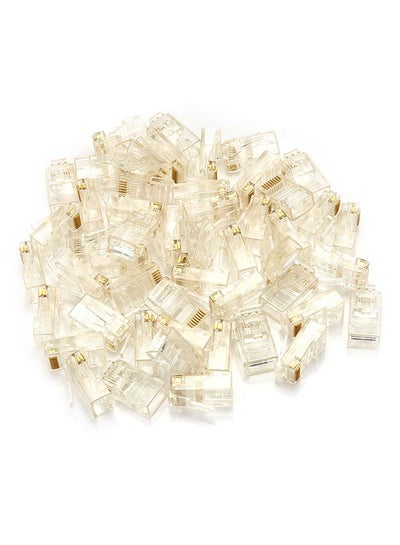 Buy 50-Piece Network Joint RJ45 Crystal Quality Computer Cable Connector Clear in Egypt