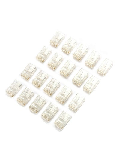 Buy 20-Piece Network Joint RJ45 Crystal Quality Computer Cable Connector Clear in Egypt