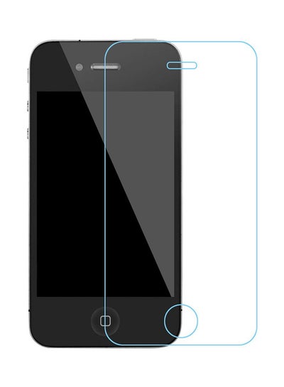 Buy 9H 2.5D Ultra Thin Tempered Glass Protective Film For Apple iPhone 4/4S Clear in UAE