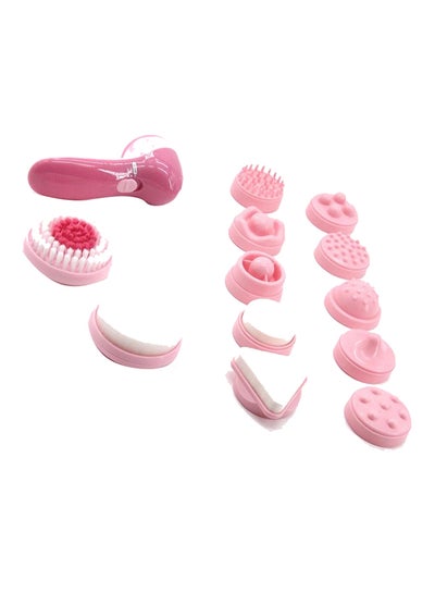 Buy 12-In-1 Multi-Functional Wrinkle Remover and Facial Massager Kit Pink/White in Saudi Arabia