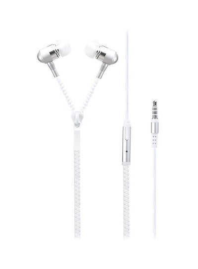 Buy In-Ear Zipper Stereo Headphones White in UAE