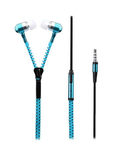 Buy In-Ear Zipper Stereo Headphones Blue in Saudi Arabia