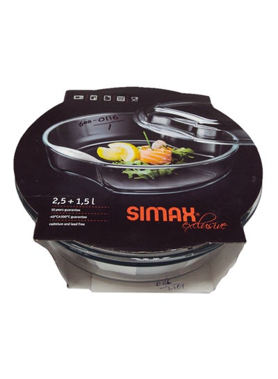 Buy Round Casserole With Lid Clear 244x96x234centimeter in UAE