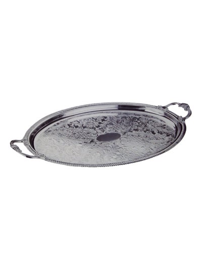 اشتري Oval Tray With Handle Silver في الامارات