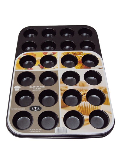 Buy 24-Cup Cake Pan Black in Saudi Arabia