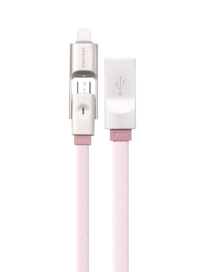 Buy 2-In-1 Micro USB And 8-Pin Data Sync Charging Cable Rose Gold in Saudi Arabia