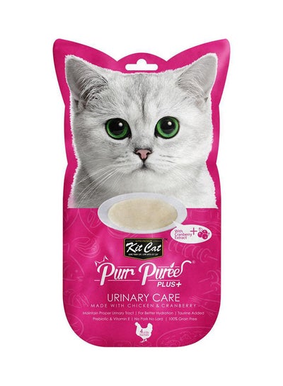 Buy Purr Puree Plus Chicken And Cranberry Multicolour 4x15grams in Saudi Arabia