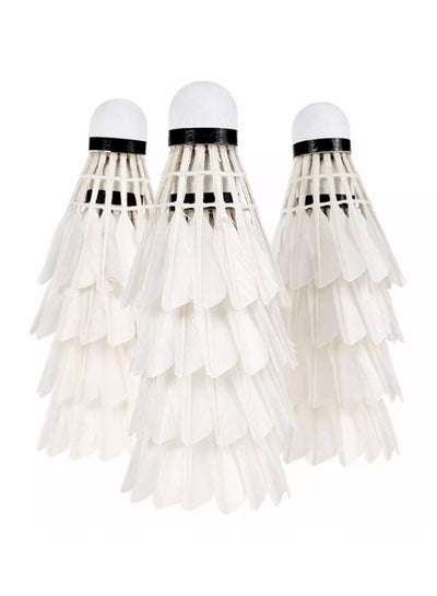 Buy 12-Piece M10 Feather Professional Feather Shuttlecocks in Saudi Arabia