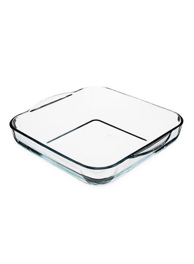 Buy Square Shape Roaster Tray With Handle Clear 28centimeter in Saudi Arabia