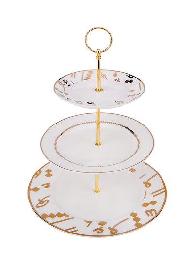 Buy 3-Tier Tashkeel Cake Stand White in Saudi Arabia