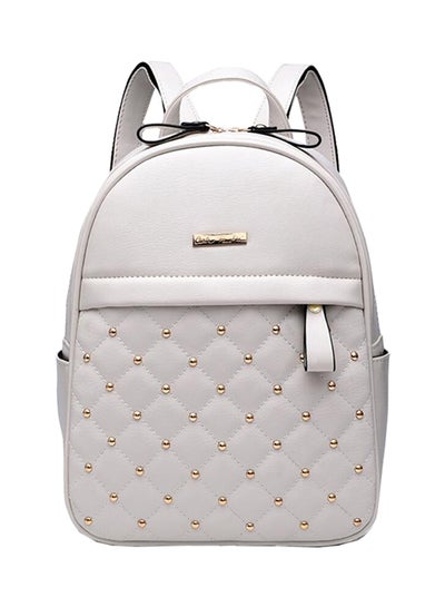 Buy Rivet Check Backpack Beige in UAE