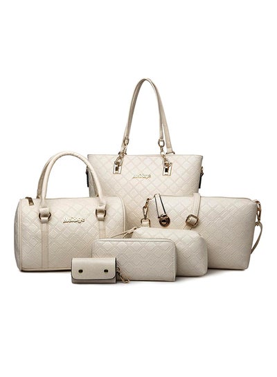 Buy 6-Piece Shoulder Bag Set Beige in Saudi Arabia