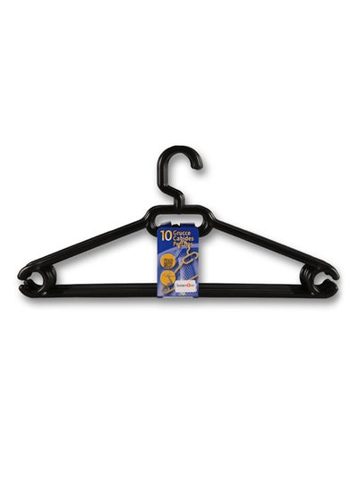 Buy Pack of 10 Basic Hanger Set Black in UAE