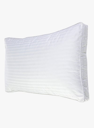 Buy Luxurious Stripes Ball Fibre Pillow Cotton Blend White 90 x 50centimeter in UAE