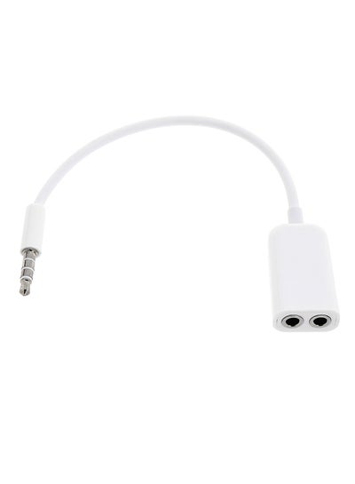 Buy 1 To 2 Audio Splitter Convertible Adapter For Earphones/Headphones White in UAE
