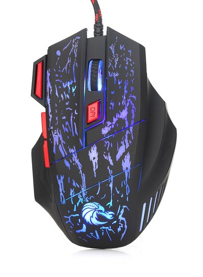 Buy 7-Button 5500 DPI Professional USB Wired Optical Gaming Mouse multicolour in UAE