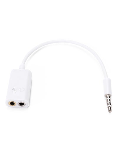 Buy Male To 2 3.5mm Female Audio Splitter White in Saudi Arabia