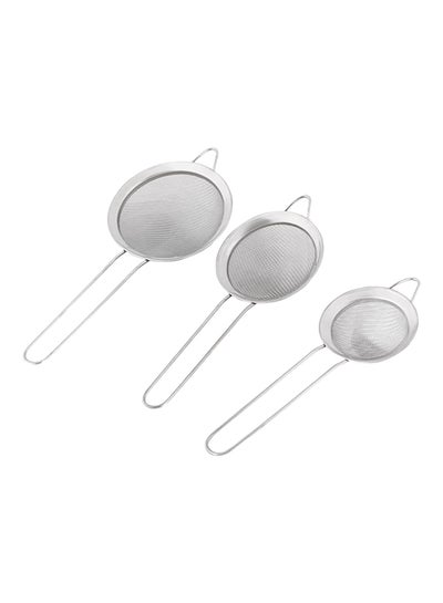 Buy 3-Piece Tea Strainer Set Silver in UAE