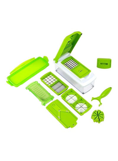 Buy 11-Piece Fruit And Vegetable Chopper And Slicer Set Green in Saudi Arabia