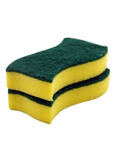 2pcs Wave Dishwashing Sponge With Thickened Sponge And Non-stick