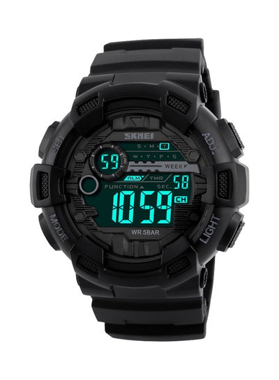اشتري ساعة يد رقمية مقاومة للماء طراز 1243 - 50 ملم - لون أسود للرجال في مصر