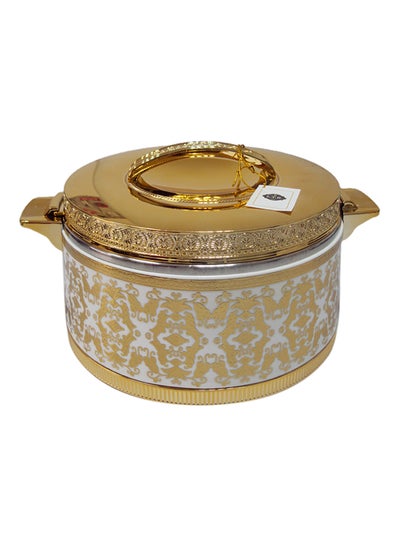 Buy Ceramic Hot Pot White/Gold in UAE