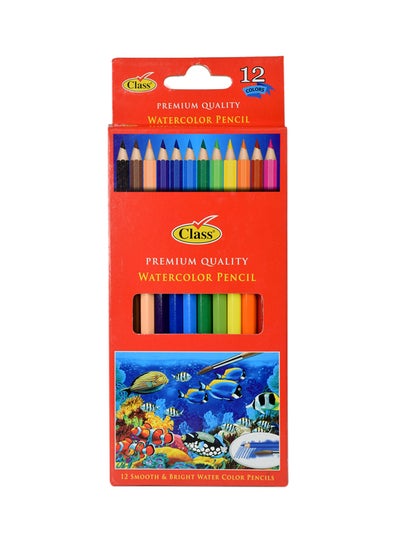 اشتري طقم أقلام رصاص ملونة مائية مكون من 12 قطعة متعدد الألوان في السعودية