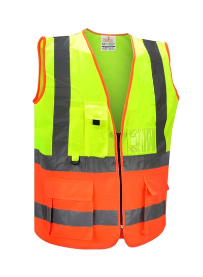 Buy Multiglow Safety Vest Jacket Green/Orange in Saudi Arabia