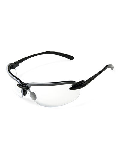 Buy Metallic Anti Scratch Safety Spectacles Clear/Black in UAE