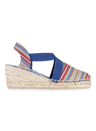 اشتري Tarbes Striped-band Elastic Strap Wedge Espadrille في الامارات