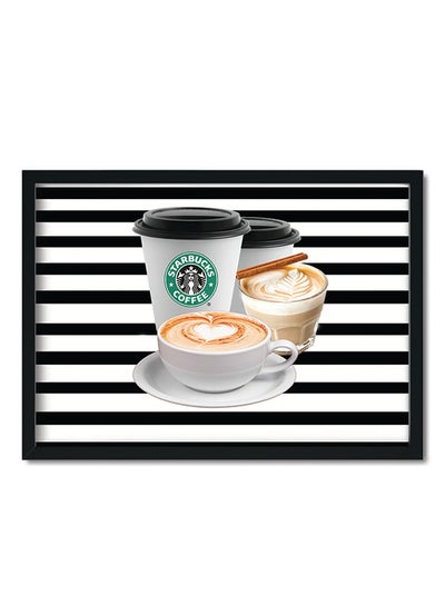 Buy Wall Art Painting - Starbucks Black/White/Beige 22x32cm in Saudi Arabia