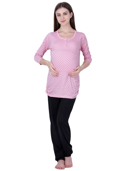 Buy Polo Maternity Polka Dot Top Pink in UAE