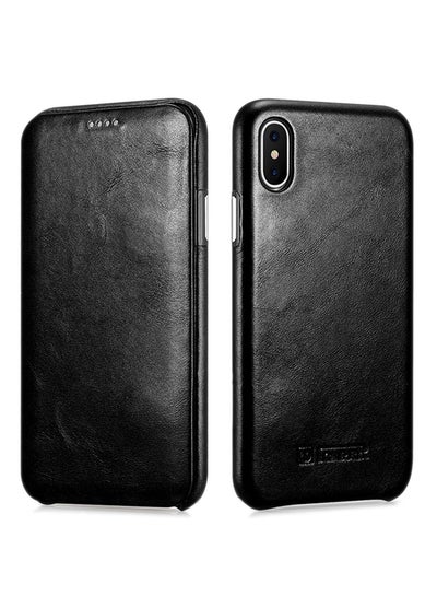 Buy Vintage Series Flip Cover For Apple iPhone X Black in Saudi Arabia