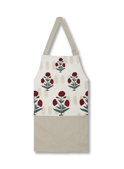 Buy Floral Printed Cooking Apron Multicolour 22x34inch in Egypt