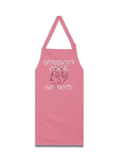 Buy Gorgeous Cook Screen Printed Chef Cooking Apron Light Pink 31 x 26inch in Egypt